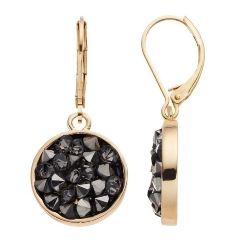💞Authentic Napier Stamped Druzy Style Earrings V2
